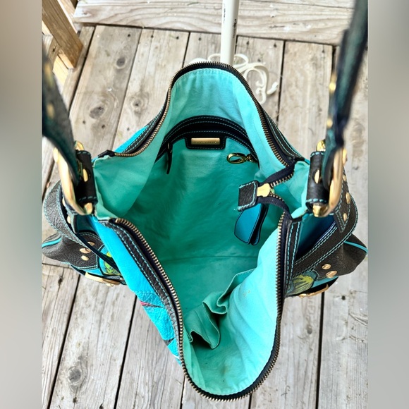 RARE Isabella Fiore Hand-Painted Hummingbird Art Bag - Picture 12 of 16